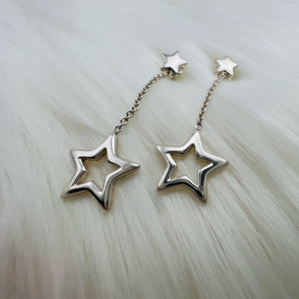 Tiffany Star Drop Dangle Earrings